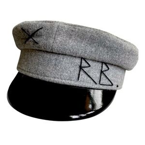 NWT Grey Wool Baker Boy Cap